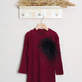 Vestito A Coste Con Spilla