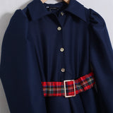 Vestito Ampio Con Pence Manica A Sbuffo (Cintura Inclusa)
