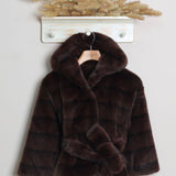 Pelliccia Con Cappuccio E Cintura
