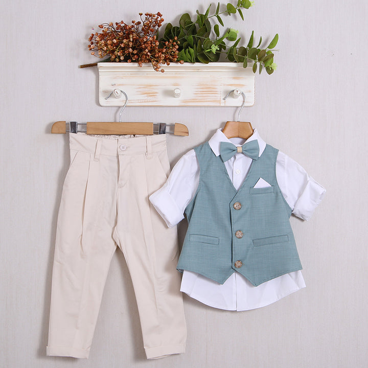 Completo Cerimoniale Pantalone+Camicia+Gilet+Papillon "Pierre Cardin"