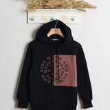 Felpa Con Cappuccio Con Stampa Felpata