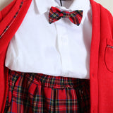 Completo Natalizio "Pierre Cardin" Pantalone+Cardigan+Camicia+Papillon