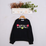 Sweatshirt aus Baumwolle mit Applikationsdruck
