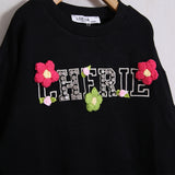 Sweatshirt aus Baumwolle mit Applikationsdruck