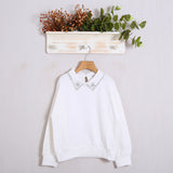 Sweatshirt mit Kragenapplikationen aus Baumwolle