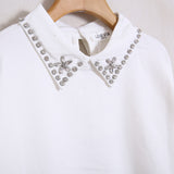 Sweatshirt mit Kragenapplikationen aus Baumwolle