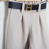 Pantalone Gamba Larga Con Applicazioni (Cintura Inclusa)