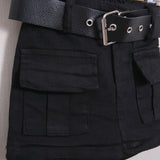 Kurzer Denim (Gürtel im Lieferumfang enthalten) 