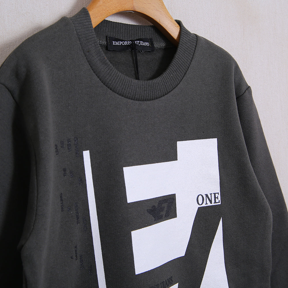 Warmes Baumwoll-Sweatshirt mit Frontprint 