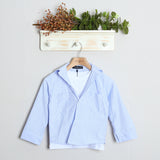 Camicia Rigata Over Con T-Shirt Basic Inclusa
