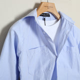 Camicia Rigata Over Con T-Shirt Basic Inclusa