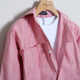 Camicia Rigata Over Con T-Shirt Basic Inclusa