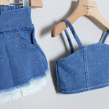 Completo Denim Con Gonna