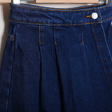Short Plissè In Denim