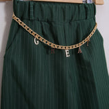 Pantalone Palazzo Gessato (Accessorio Incluso)