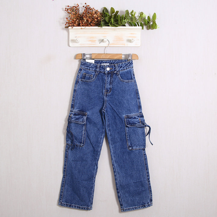 Jeans Cargo Gamba Larga