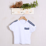 T-Shirt mit Denim-Einsätzen