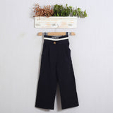 Pantalone Gamba Larga Con Vita Combinata