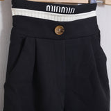 Pantalone Gamba Larga Con Vita Combinata