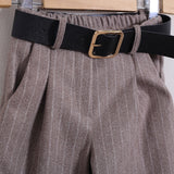 Pantalone Gessato Gamba Larga (Cintura Inclusa)