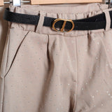 Pantalone Gamba Larga Con Applicazioni