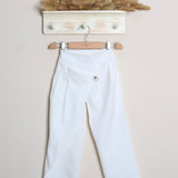 Pantalone Gamba Larga Con Pieghe