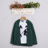 Set aus Strickjacke und bedrucktem Hemd