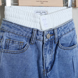 Jeans Baggy Con Vita Combinata