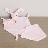 Doudou coniglietto con gioco e bavetta