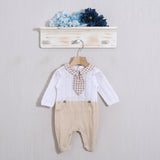 Einteiliger Playsuit aus Garn mit „Hophoplà“-Muster