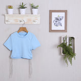 Geripptes T-Shirt mit Applikationen