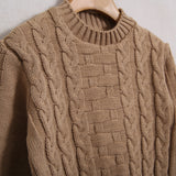 Geflochtener Pullover mit Rundhalsausschnitt