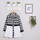 Kleid mit Hahnentrittmuster