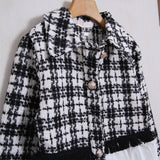 Kleid mit Hahnentrittmuster